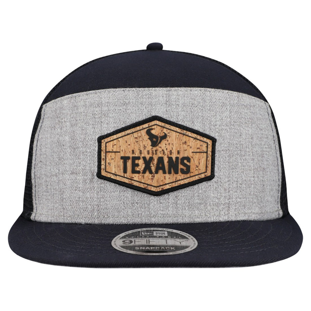 Houston Texans New Era Cork Split Panel 9FIFTY Trucker Snapback Hat Gray/Navy - NFL