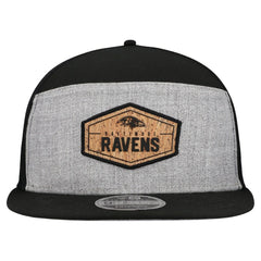 Baltimore Ravens New Era Cork Split Panel 9FIFTY Trucker Snapback Hat Gray/Black - NFL