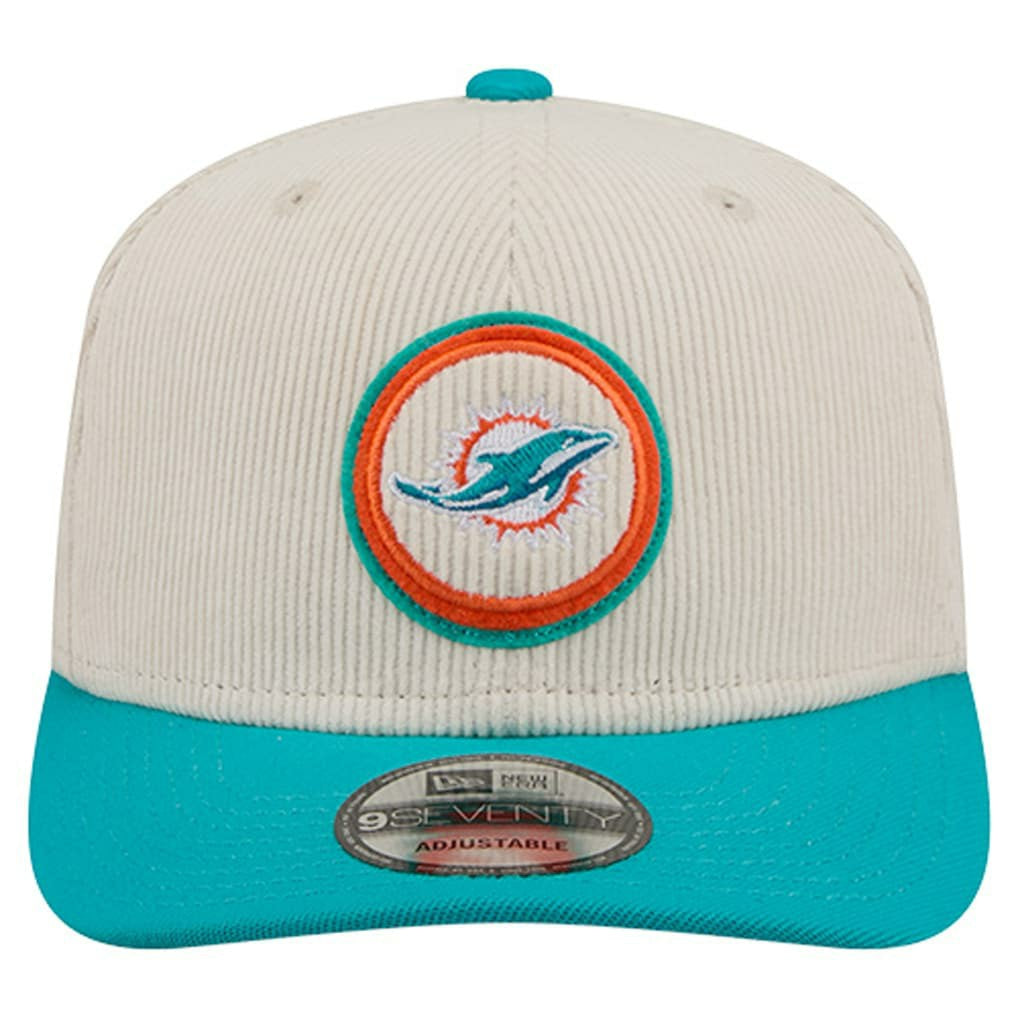 Miami Dolphins New Era Loyal Corduroy 9SEVENTY Adjustable Hat Stone - NFL
