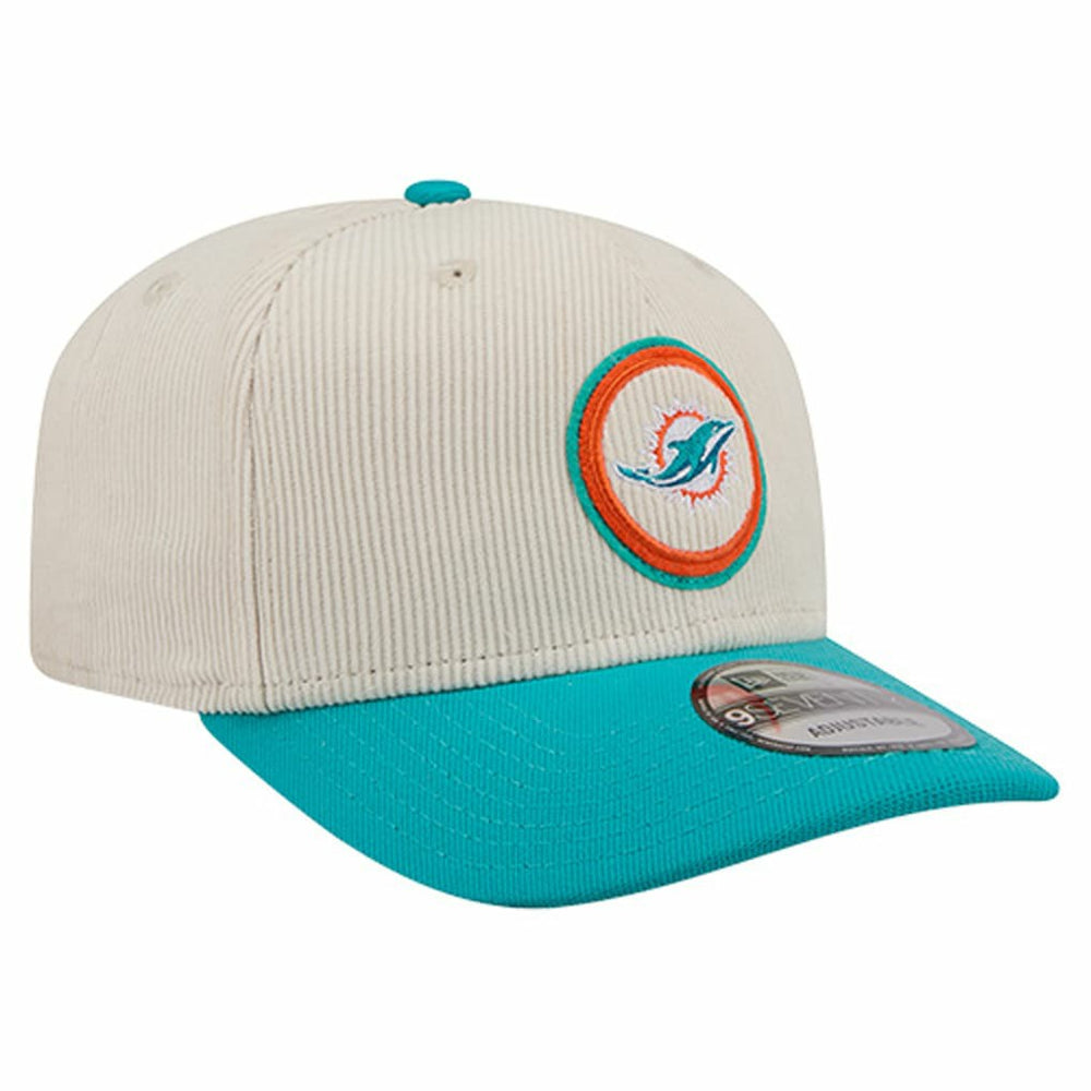 Miami Dolphins New Era Loyal Corduroy 9SEVENTY Adjustable Hat Stone - NFL