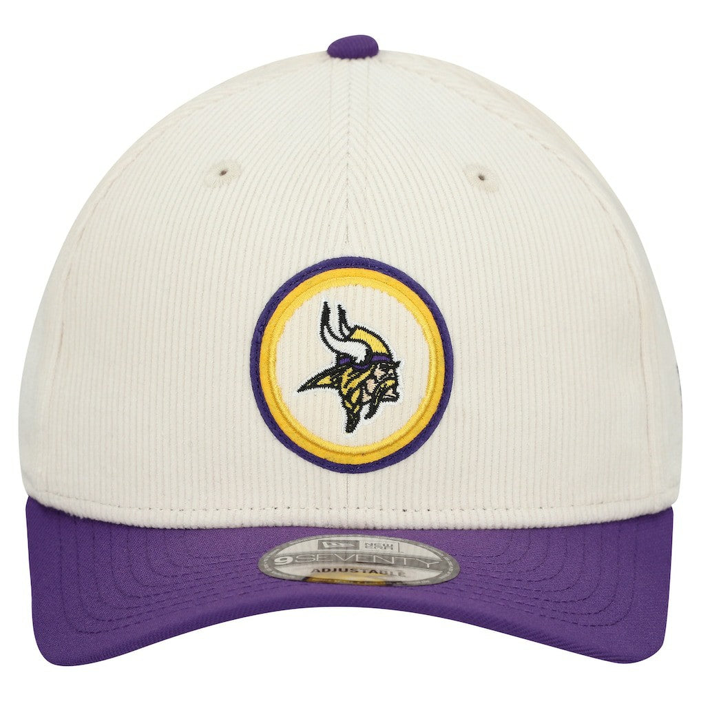Minnesota Vikings New Era Loyal Corduroy 9SEVENTY Adjustable Hat Stone - NFL