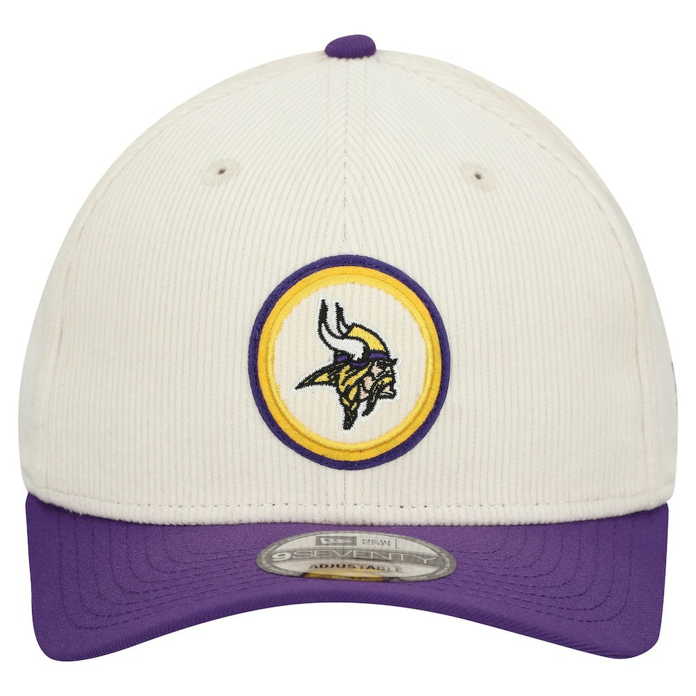 Minnesota Vikings New Era Loyal Corduroy 9SEVENTY Adjustable Hat Stone - NFL