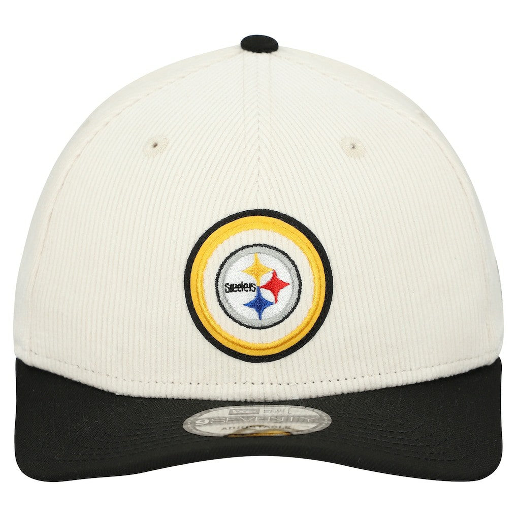 Pittsburgh Steelers New Era Loyal Corduroy 9SEVENTY Adjustable Hat Stone - NFL