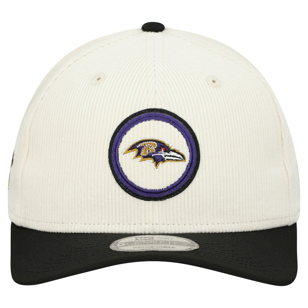 Baltimore Ravens New Era Loyal Corduroy 9SEVENTY Adjustable Hat Stone - NFL