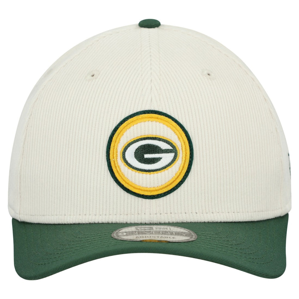 Green Bay Packers New Era Loyal Corduroy 9SEVENTY Adjustable Hat Stone - NFL
