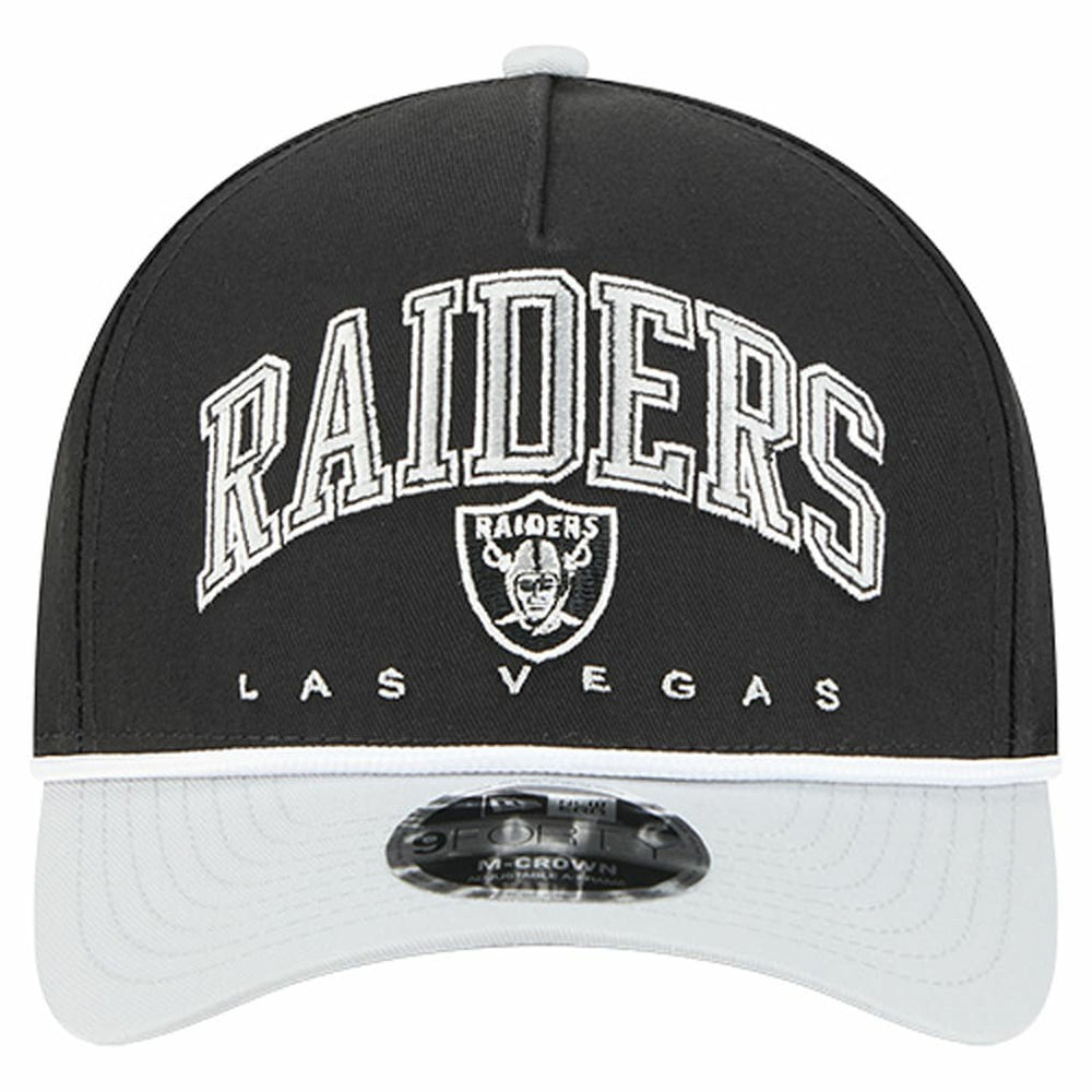 Las Vegas Raiders New Era Arch COOLERA 9FORTY A-Frame M-Crown Adjustable Hat Black - NFL