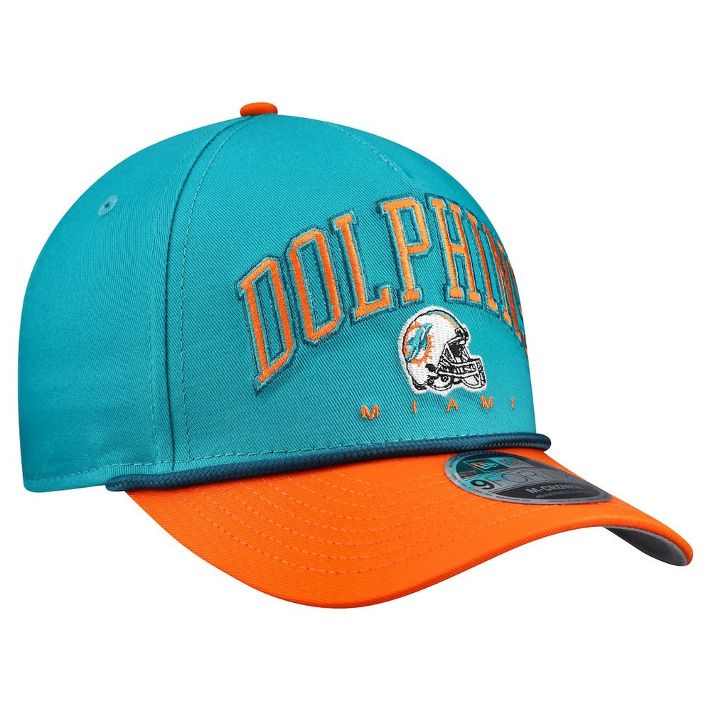 Miami Dolphins New Era Arch COOLERA 9FORTY A-Frame M-Crown Adjustable Hat Aqua - NFL