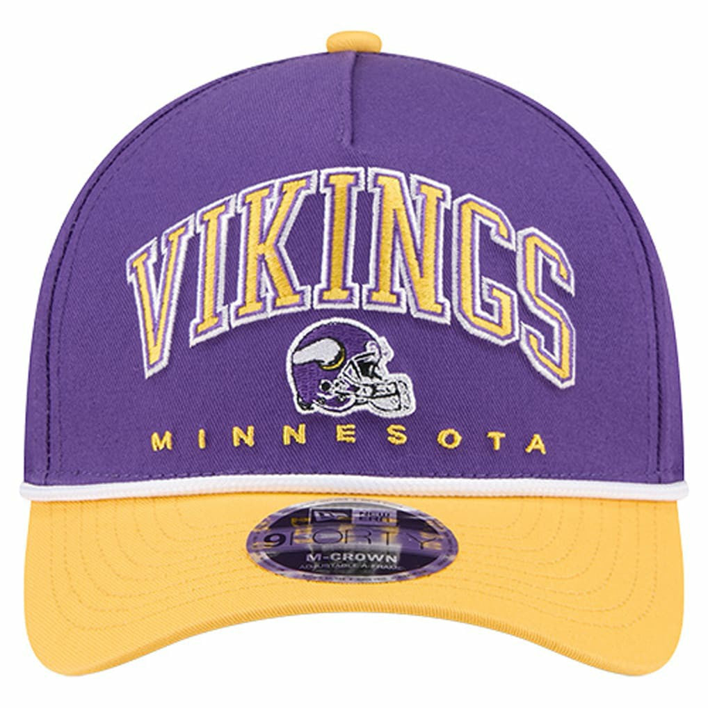 Minnesota Vikings New Era Arch COOLERA 9FORTY A-Frame M-Crown Adjustable Hat Purple - NFL