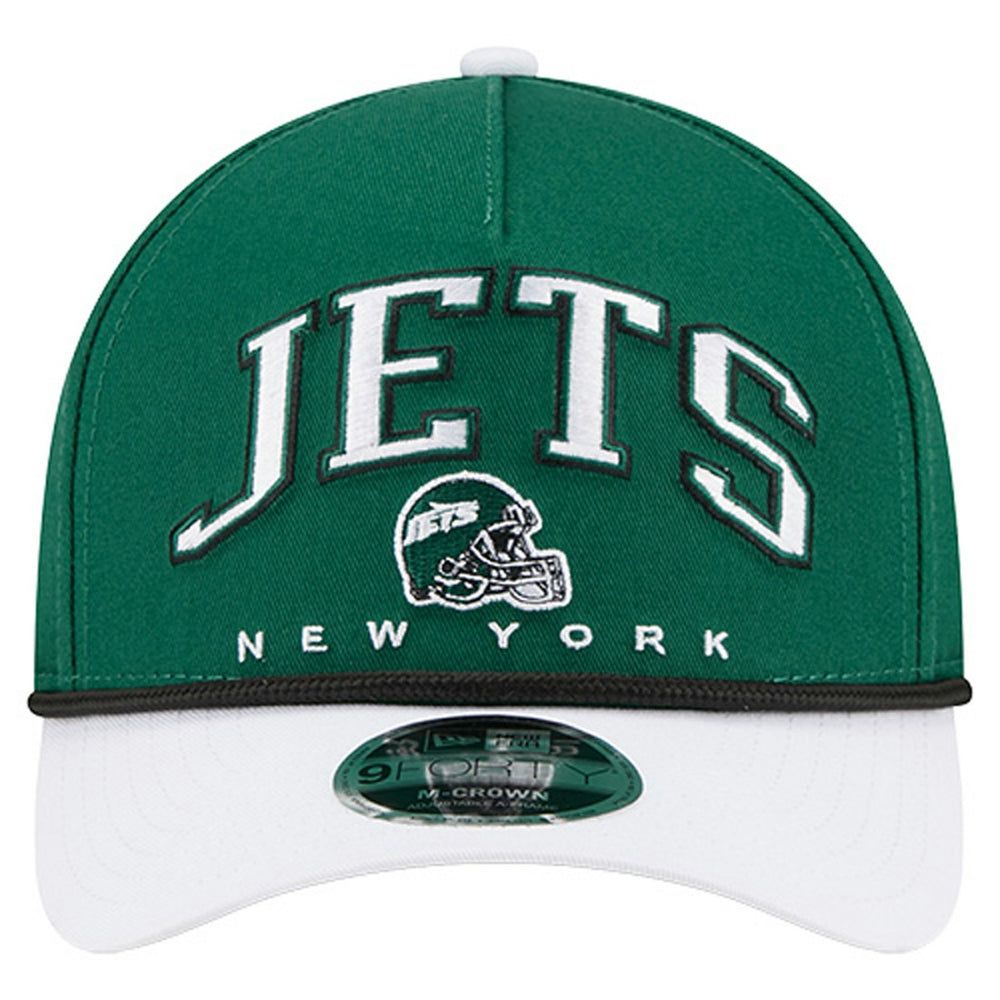 New York Jets New Era Arch COOLERA 9FORTY A-Frame M-Crown Adjustable Hat Green - NFL