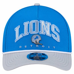 Detroit Lions New Era Throwback Arch COOLERA 9FORTY A-Frame M-Crown Adjustable Hat Blue - NFL