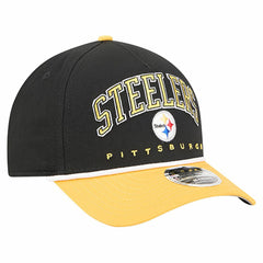 Pittsburgh Steelers New Era Arch COOLERA 9FORTY A-Frame M-Crown Adjustable Hat Black - NFL