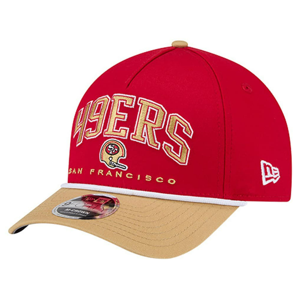 San Francisco 49ers New Era Throwback Arch COOLERA 9FORTY A-Frame M-Crown Adjustable Hat Scarlet - NFL