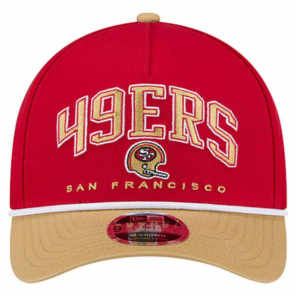 San Francisco 49ers New Era Throwback Arch COOLERA 9FORTY A-Frame M-Crown Adjustable Hat Scarlet - NFL