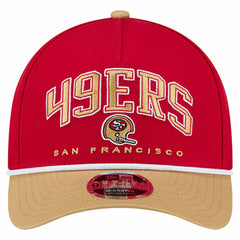 San Francisco 49ers New Era Throwback Arch COOLERA 9FORTY A-Frame M-Crown Adjustable Hat Scarlet - NFL