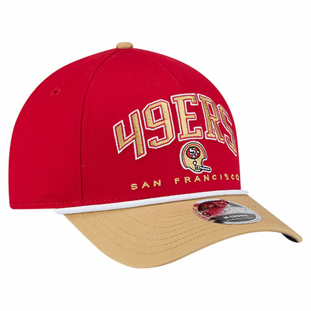 San Francisco 49ers New Era Throwback Arch COOLERA 9FORTY A-Frame M-Crown Adjustable Hat Scarlet - NFL
