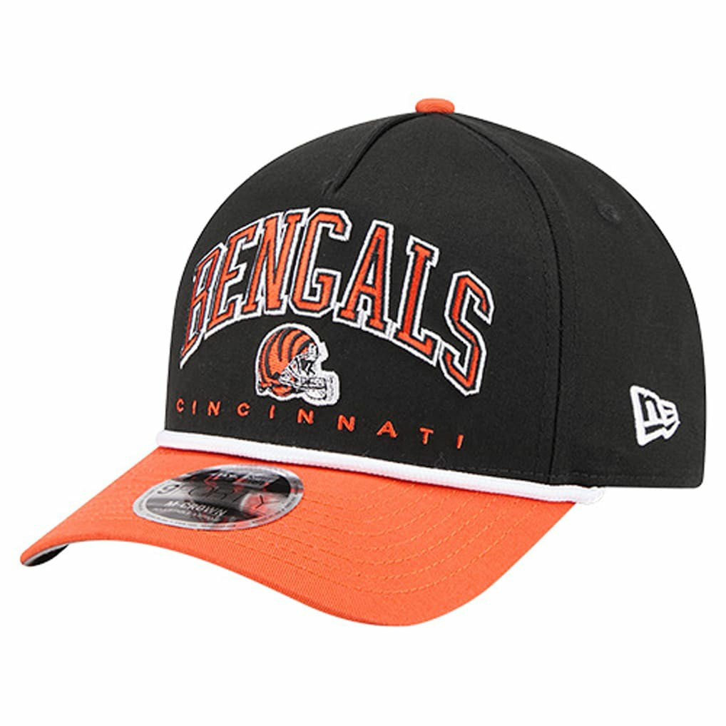 Cincinnati Bengals New Era Arch COOLERA 9FORTY A-Frame M-Crown Adjustable Hat Black - NFL