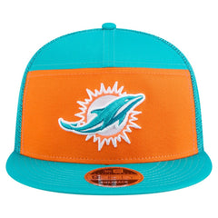 Miami Dolphins New Era Outdoor Split Panel 9FIFTY Snapback Hat Orange/Aqua - NFL