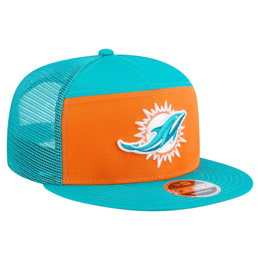Miami Dolphins New Era Outdoor Split Panel 9FIFTY Snapback Hat Orange/Aqua - NFL