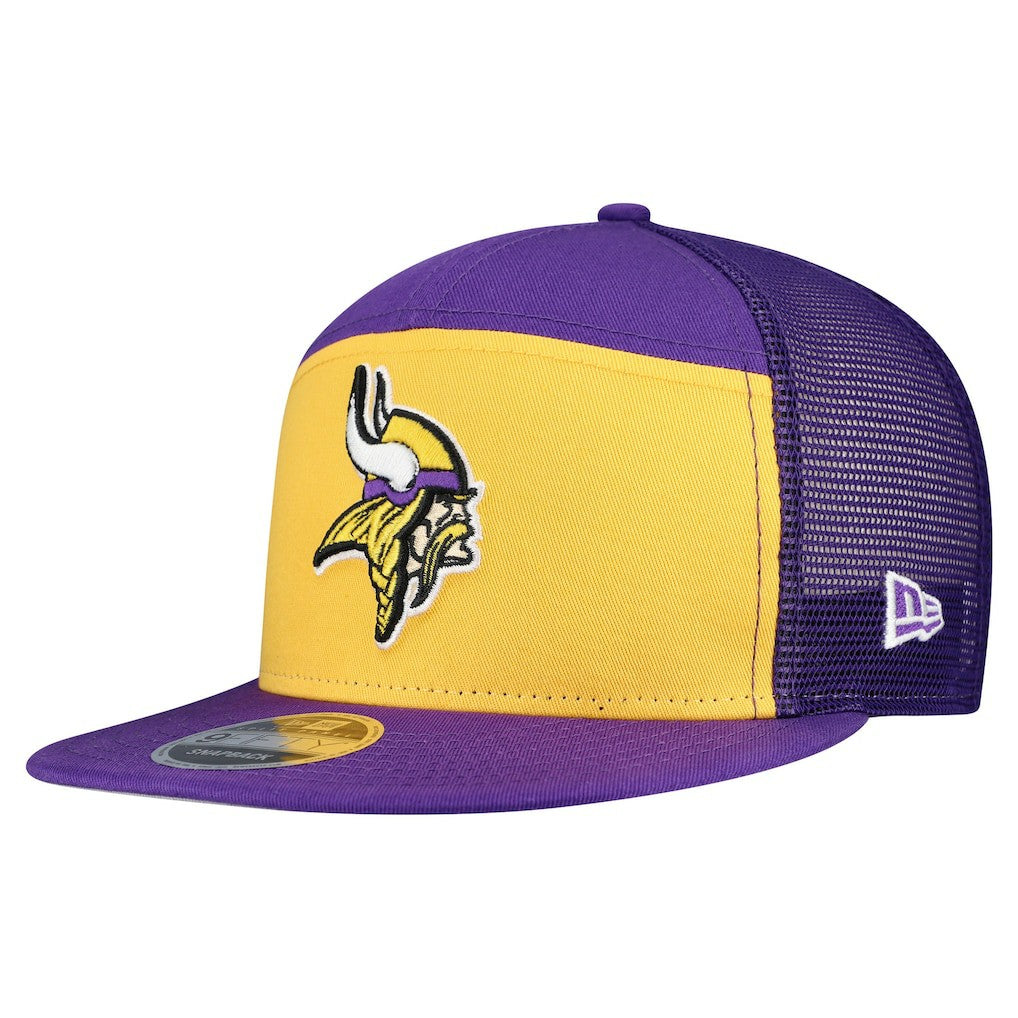 Minnesota Vikings New Era Outdoor Split Panel 9FIFTY Snapback Hat Gold/Purple - NFL
