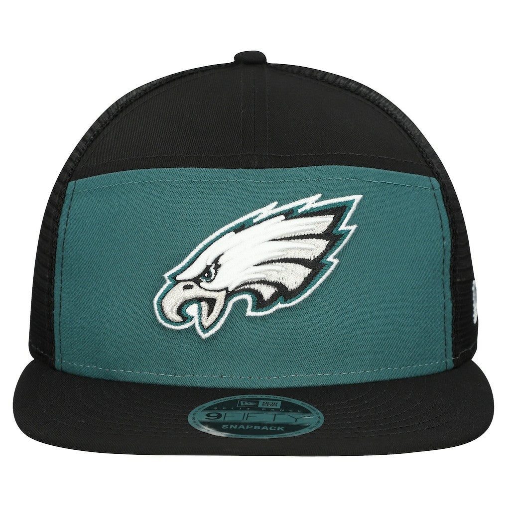 Philadelphia Eagles New Era Outdoor Split Panel 9FIFTY Snapback Hat Midnight Green/Black - NFL