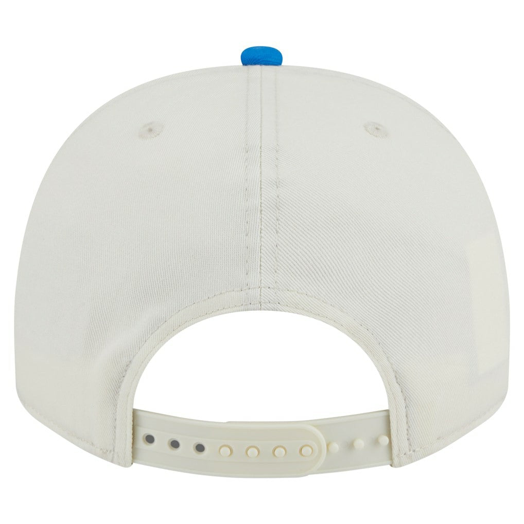 Detroit Lions New Era Chainstitch A-Frame 9FIFTY Adjustable Hat Cream/Blue - NFL