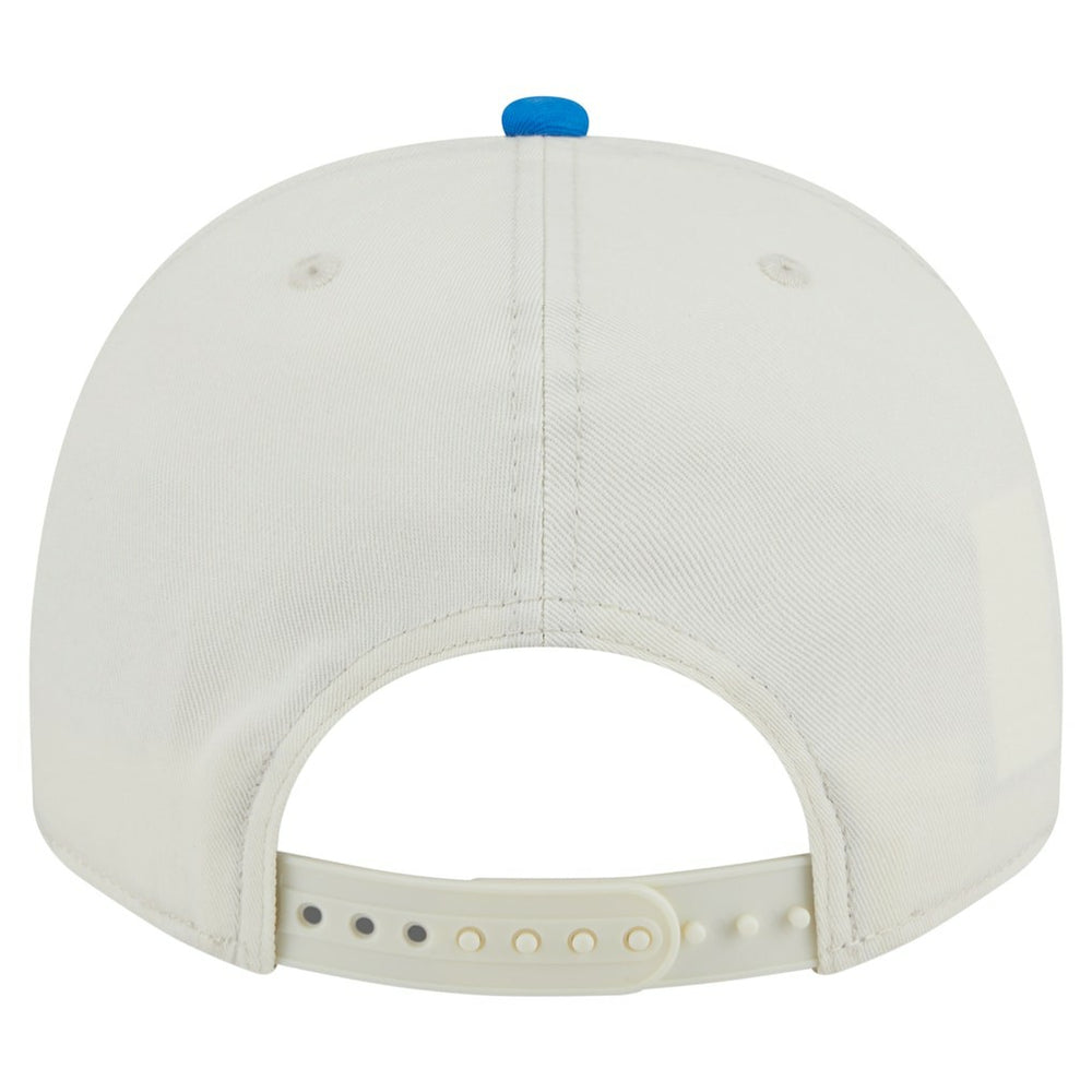 Detroit Lions New Era Chainstitch A-Frame 9FIFTY Adjustable Hat Cream/Blue - NFL