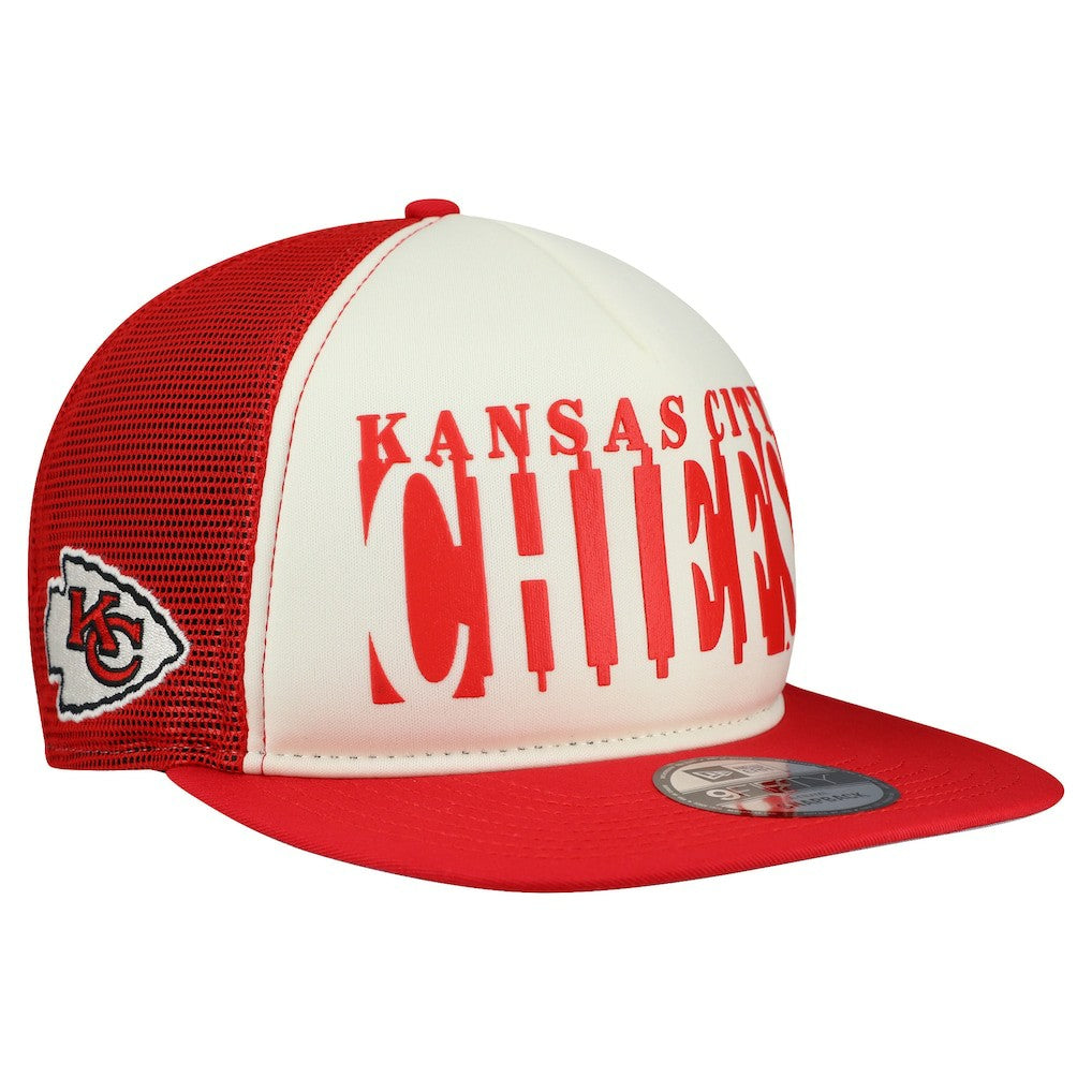 Kansas City Chiefs New Era Cutout A-Frame 9FIFTY Snapback Hat Cream/Red - NFL