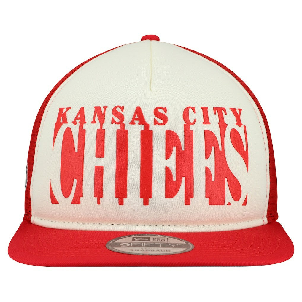 Kansas City Chiefs New Era Cutout A-Frame 9FIFTY Snapback Hat Cream/Red - NFL