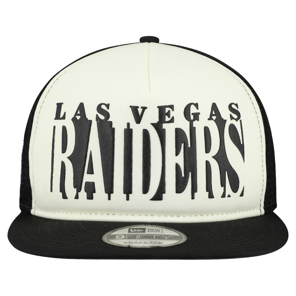 Las Vegas Raiders New Era Cutout A-Frame 9FIFTY Snapback Hat Cream/Black - NFL