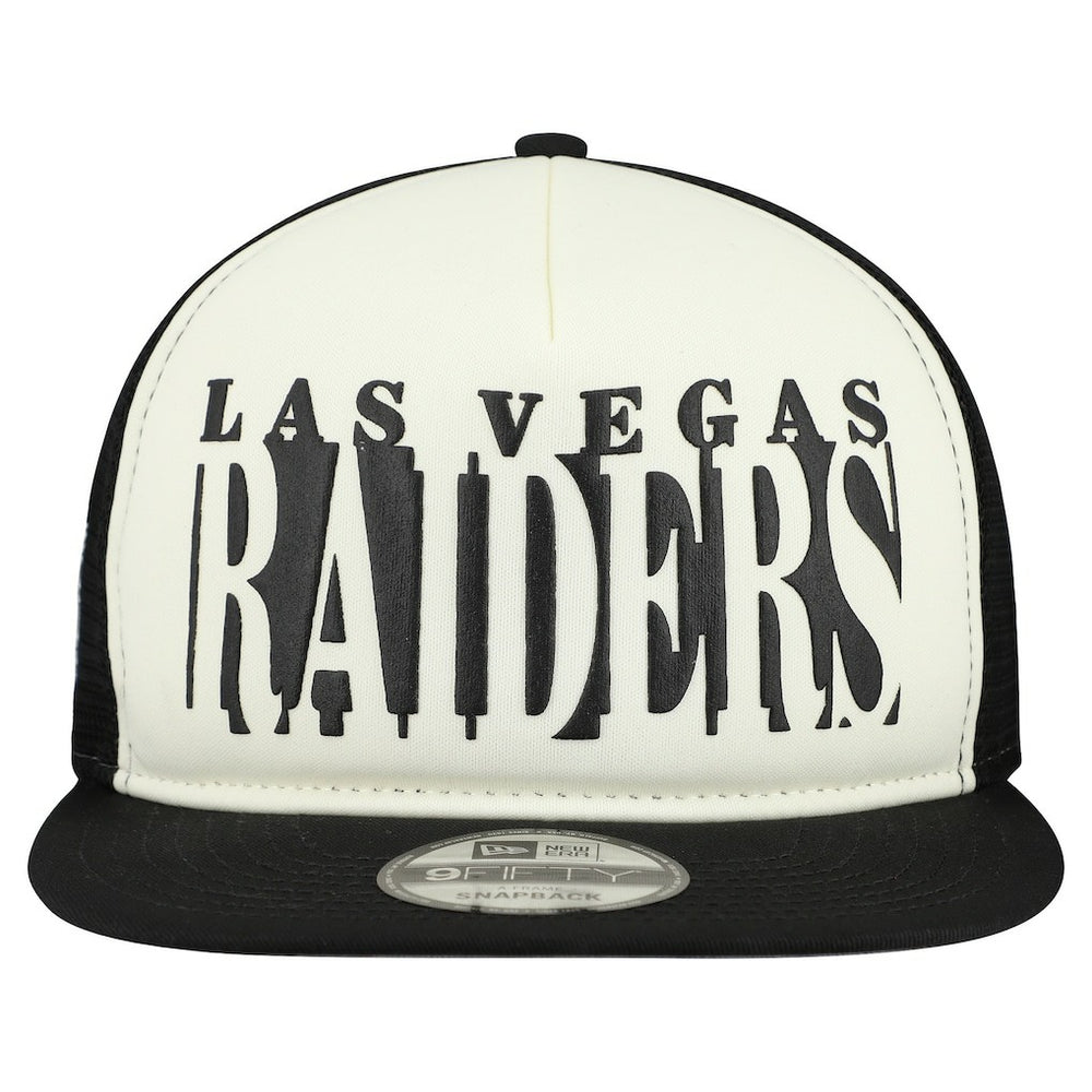 Las Vegas Raiders New Era Cutout A-Frame 9FIFTY Snapback Hat Cream/Black - NFL