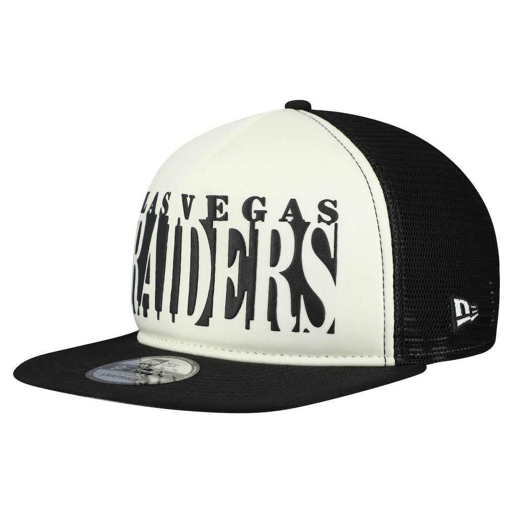 Las Vegas Raiders New Era Cutout A-Frame 9FIFTY Snapback Hat Cream/Black - NFL