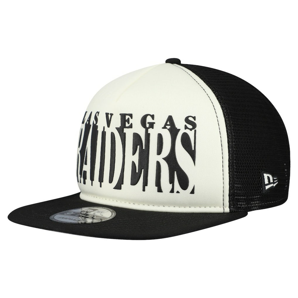 Las Vegas Raiders New Era Cutout A-Frame 9FIFTY Snapback Hat Cream/Black - NFL
