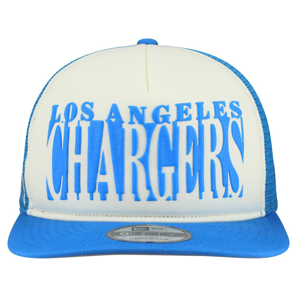 Los Angeles Chargers New Era Cutout A-Frame 9FIFTY Snapback Hat Cream/Powder Blue - NFL