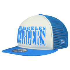 Los Angeles Chargers New Era Cutout A-Frame 9FIFTY Snapback Hat Cream/Powder Blue - NFL