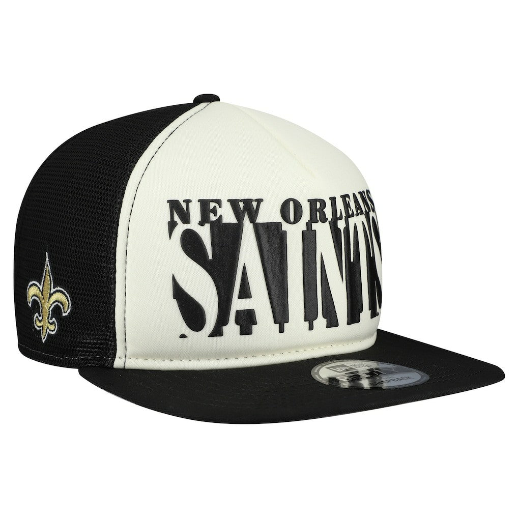 New Orleans Saints New Era Cutout A-Frame 9FIFTY Snapback Hat Cream/Black - NFL