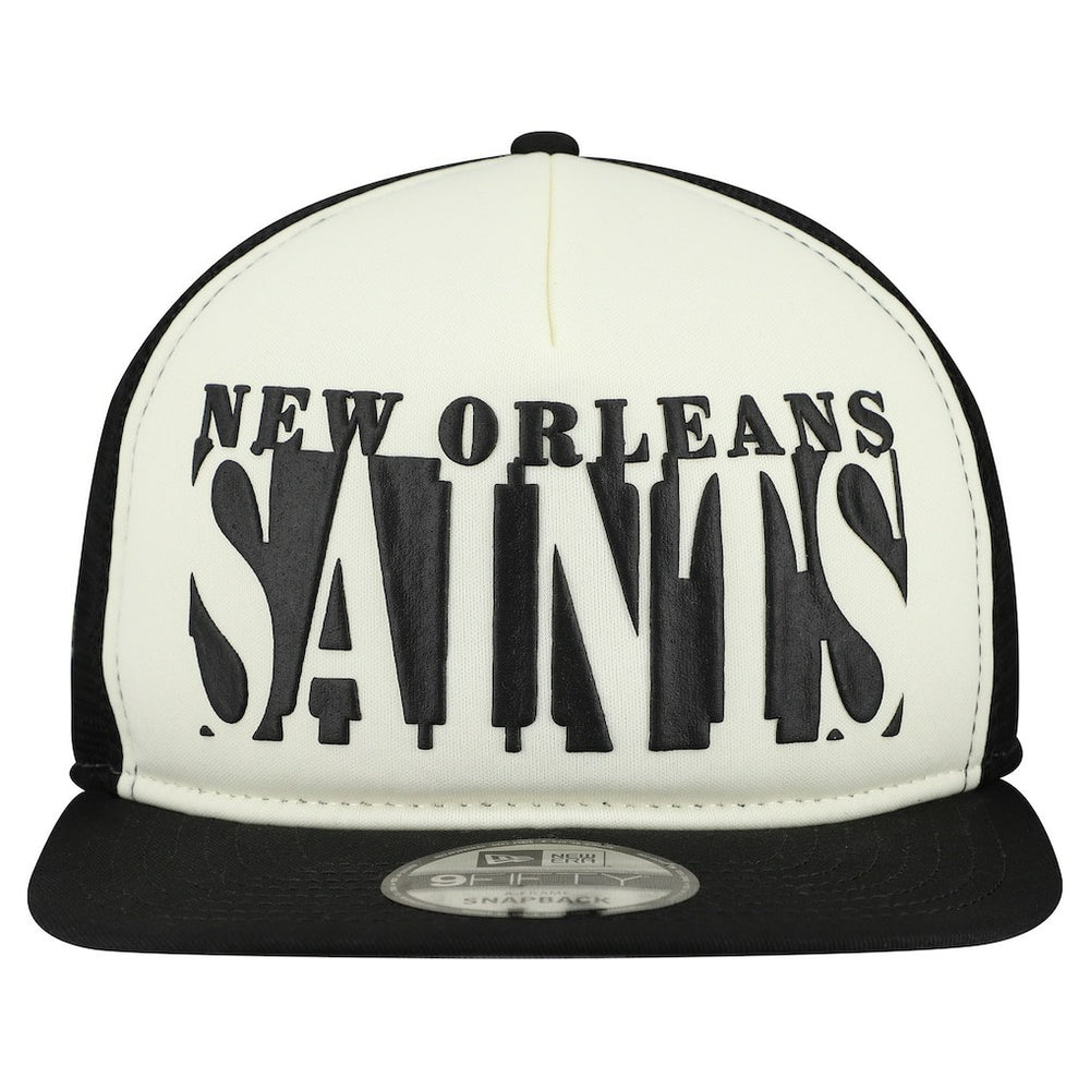 New Orleans Saints New Era Cutout A-Frame 9FIFTY Snapback Hat Cream/Black - NFL
