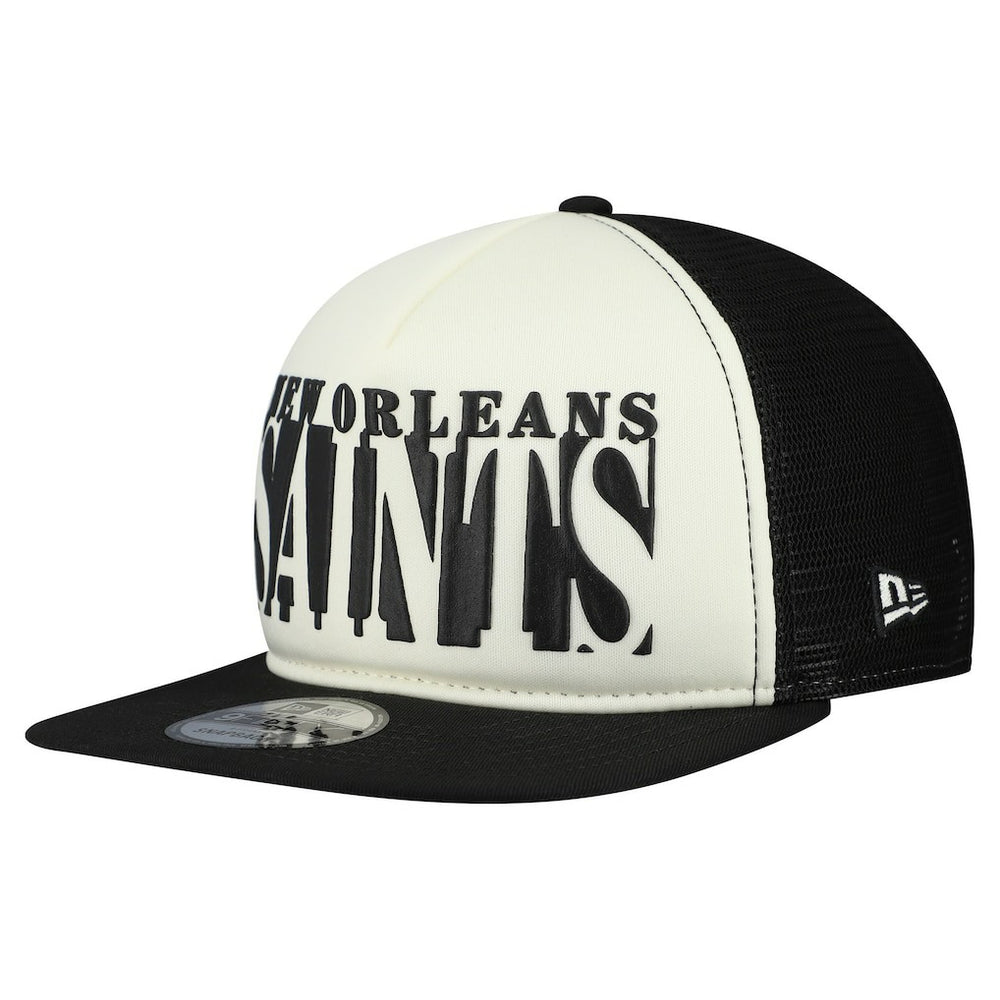 New Orleans Saints New Era Cutout A-Frame 9FIFTY Snapback Hat Cream/Black - NFL