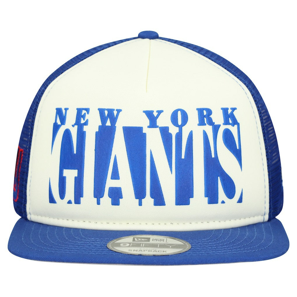 New York Giants New Era Cutout A-Frame 9FIFTY Snapback Hat Cream/Royal - NFL