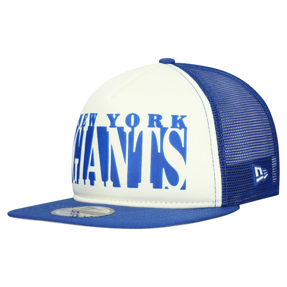 New York Giants New Era Cutout A-Frame 9FIFTY Snapback Hat Cream/Royal - NFL