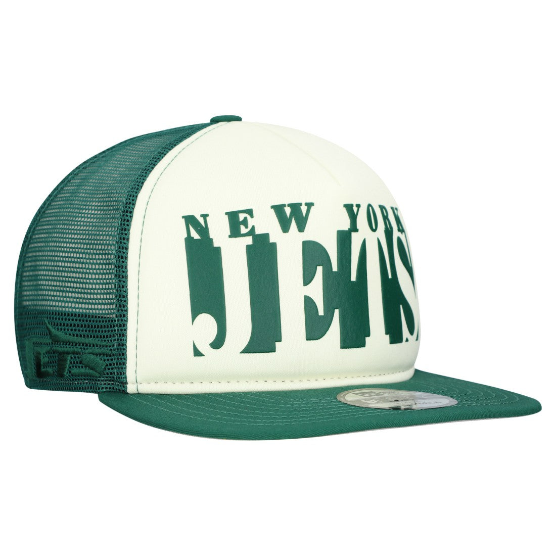 New York Jets New Era Cutout A-Frame 9FIFTY Snapback Hat Cream/Green - NFL