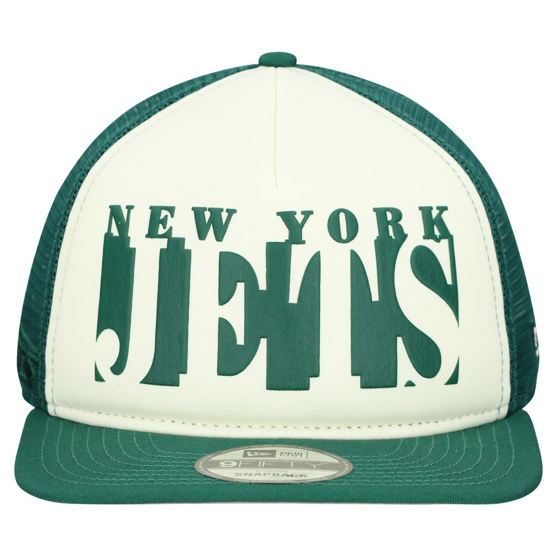 New York Jets New Era Cutout A-Frame 9FIFTY Snapback Hat Cream/Green - NFL