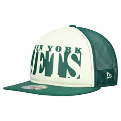New York Jets New Era Cutout A-Frame 9FIFTY Snapback Hat Cream/Green - NFL
