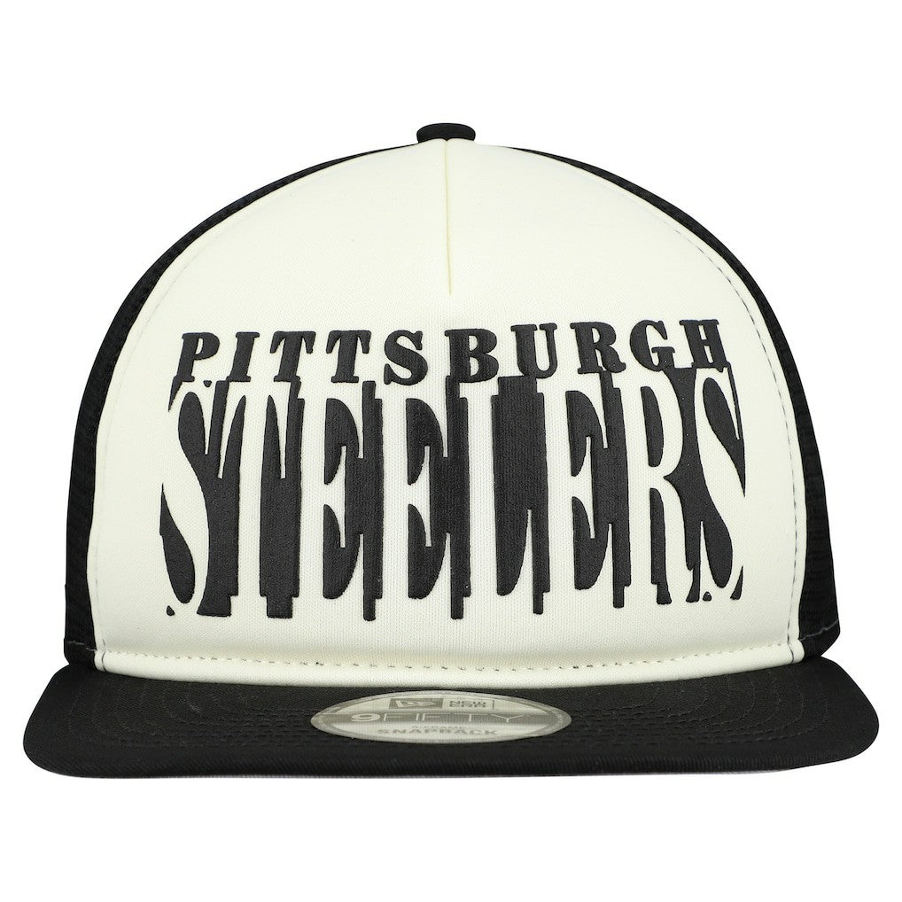 Pittsburgh Steelers New Era Cutout A-Frame 9FIFTY Snapback Hat Cream/Black - NFL