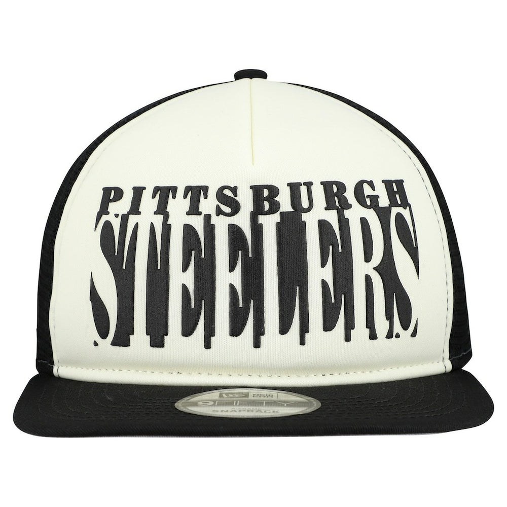 Pittsburgh Steelers New Era Cutout A-Frame 9FIFTY Snapback Hat Cream/Black - NFL