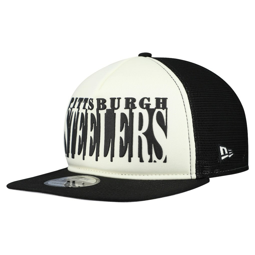 Pittsburgh Steelers New Era Cutout A-Frame 9FIFTY Snapback Hat Cream/Black - NFL