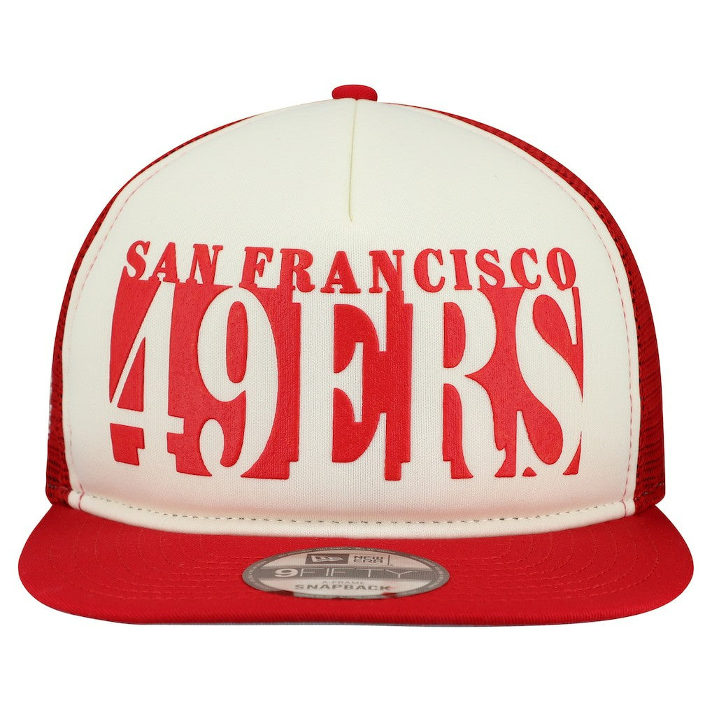 San Francisco 49ers New Era Cutout A-Frame 9FIFTY Snapback Hat Cream/Scarlet - NFL