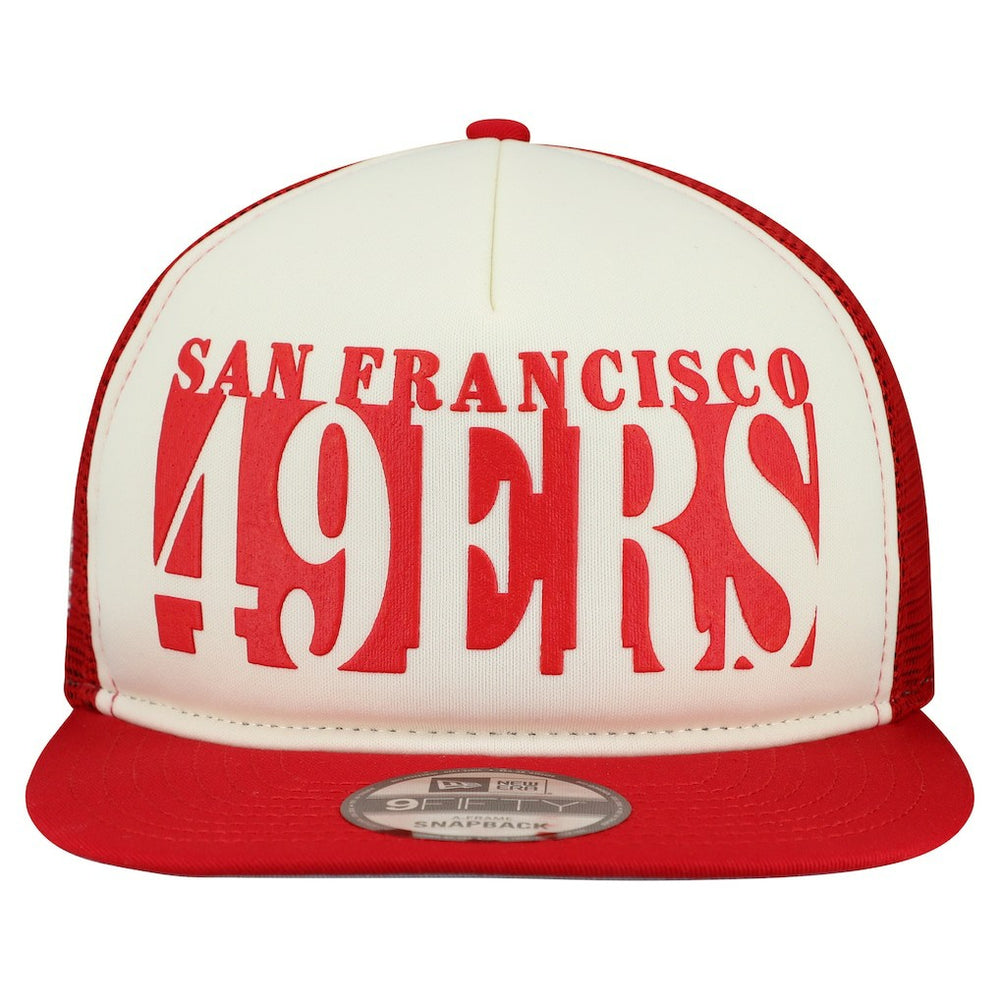 San Francisco 49ers New Era Cutout A-Frame 9FIFTY Snapback Hat Cream/Scarlet - NFL