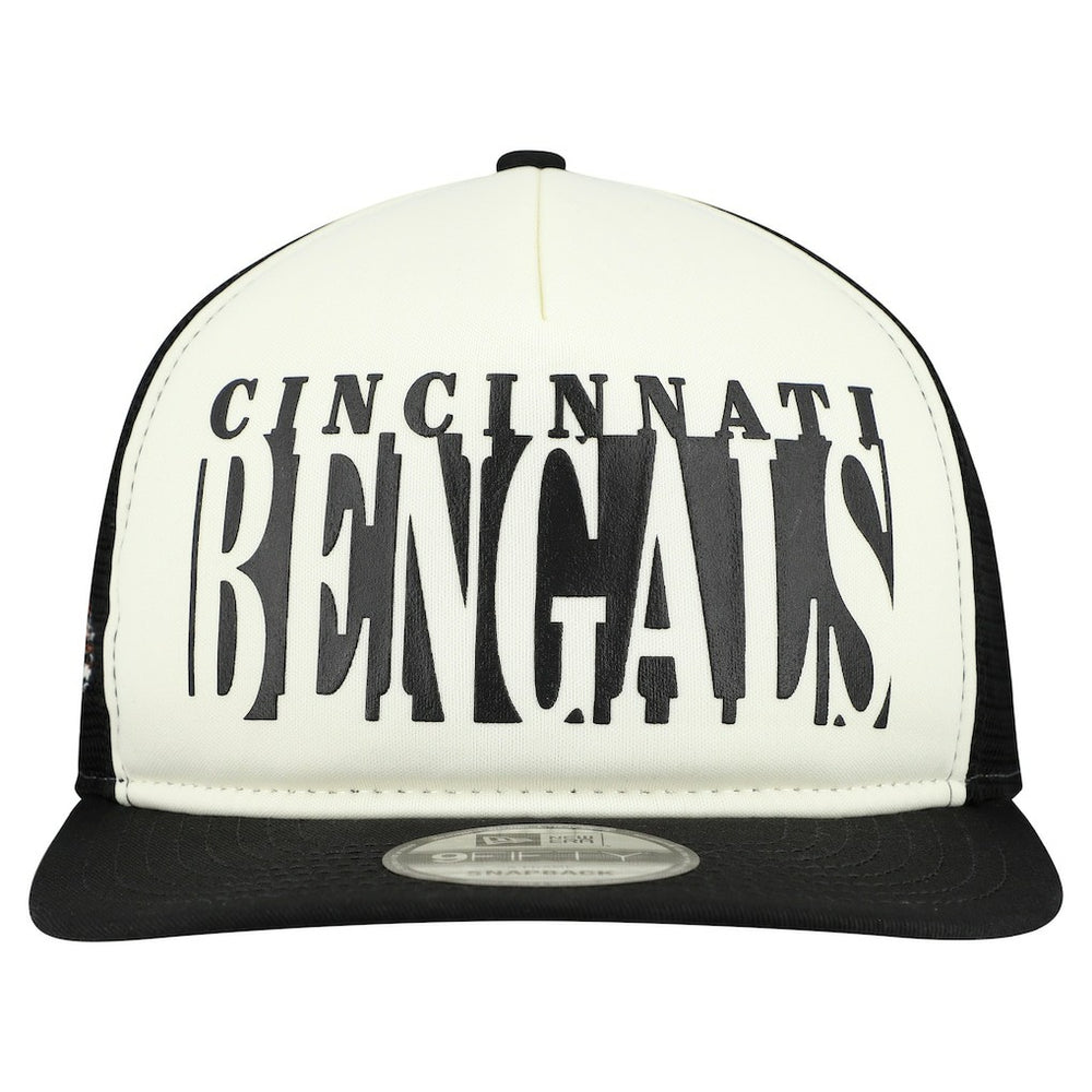 Cincinnati Bengals New Era Throwback Cutout A-Frame 9FIFTY Snapback Hat Cream/Black - NFL