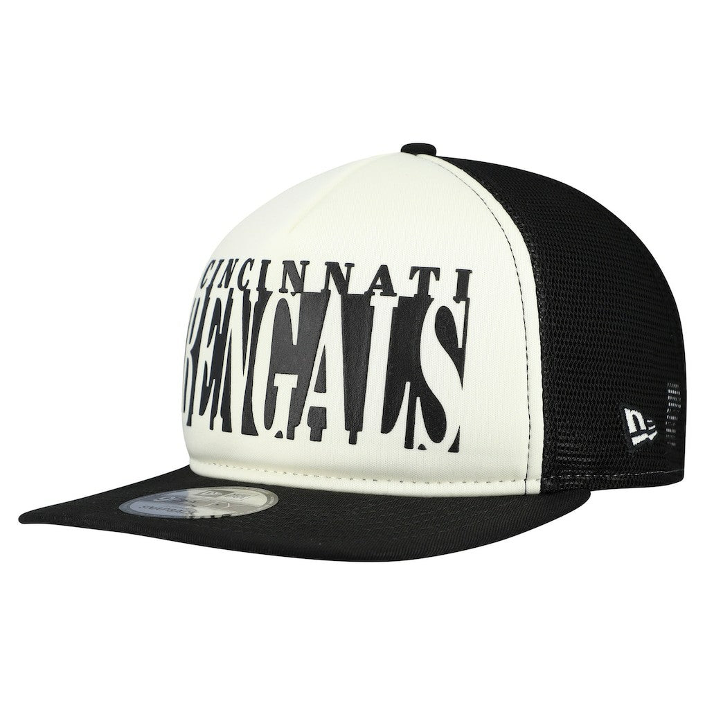 Cincinnati Bengals New Era Throwback Cutout A-Frame 9FIFTY Snapback Hat Cream/Black - NFL