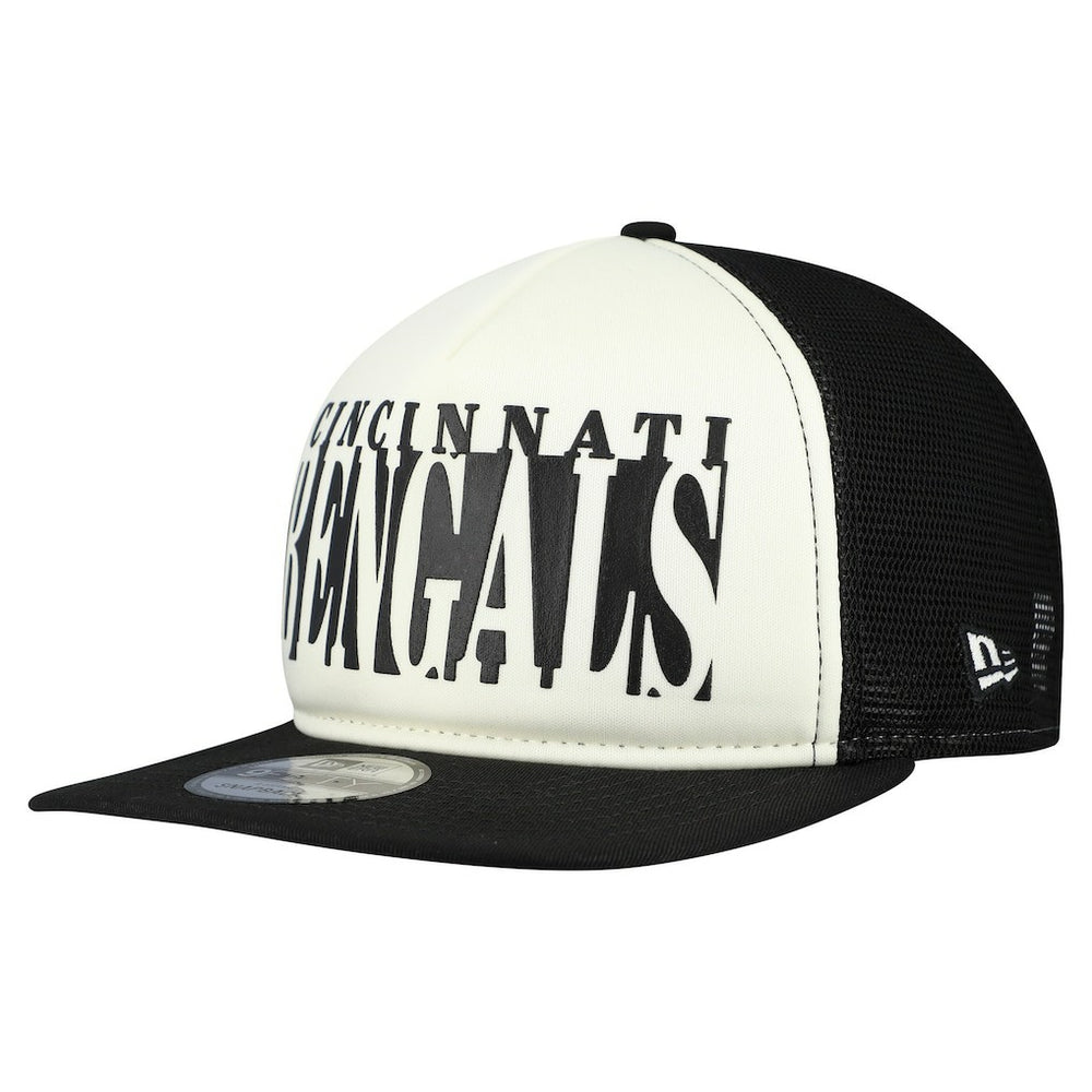 Cincinnati Bengals New Era Throwback Cutout A-Frame 9FIFTY Snapback Hat Cream/Black - NFL